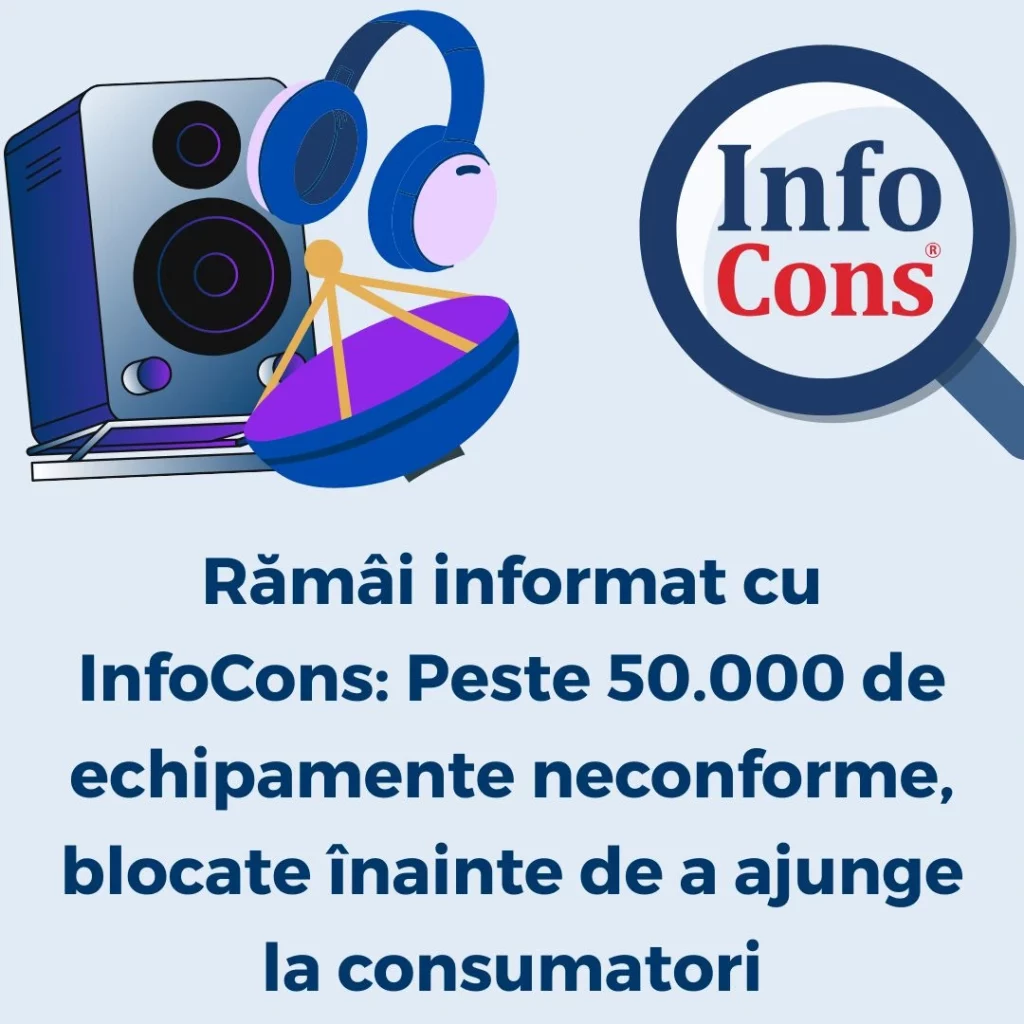 Rămâi informat cu InfoCons Protecția Consumatorului : Peste 50.000 de echipamente neconforme, blocate înainte de a ajunge la consumatori