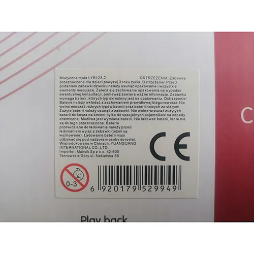 Covor de jucărie interactiv, muzical pentru copii, dimensiuni 110 x 36 cm.