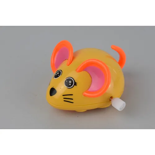 Jucărie de plastic Wind-up, în formă de cerb verde și un șoarece galben.