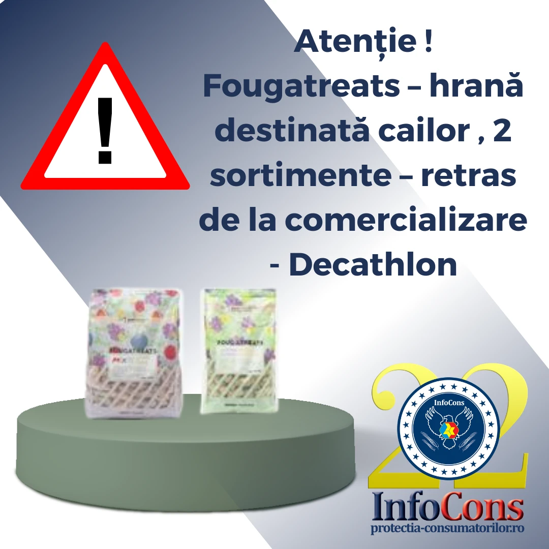Atenție ! Fougatreats – hrană destinată cailor , 2 sortimente – retras de la comercializare – Decathlon