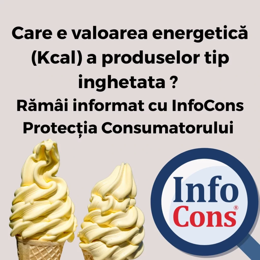 Care e valoarea energetică ( Kcal ) a produselor tip inghetata ? Rămâi informat cu InfoCons Protecția Consumatorului 