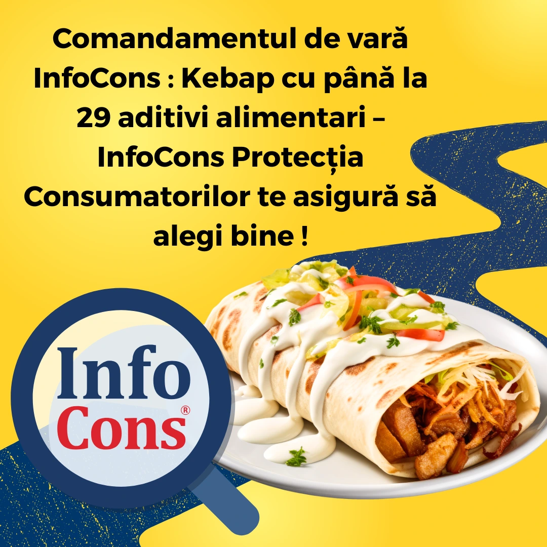 Comandamentul de vară InfoCons : Kebap cu până la 29 aditivi alimentari – InfoCons Protecția Consumatorilor te asigură să alegi bine !