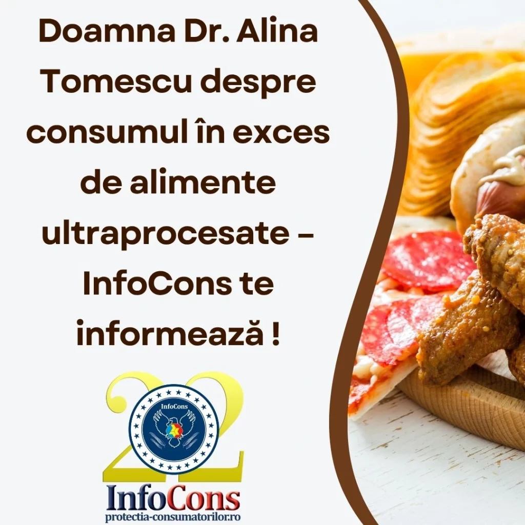 Doamna Dr. Alina Tomescu despre consumul în exces de alimente ultraprocesate – InfoCons Protecția Consumatorilor te informează !