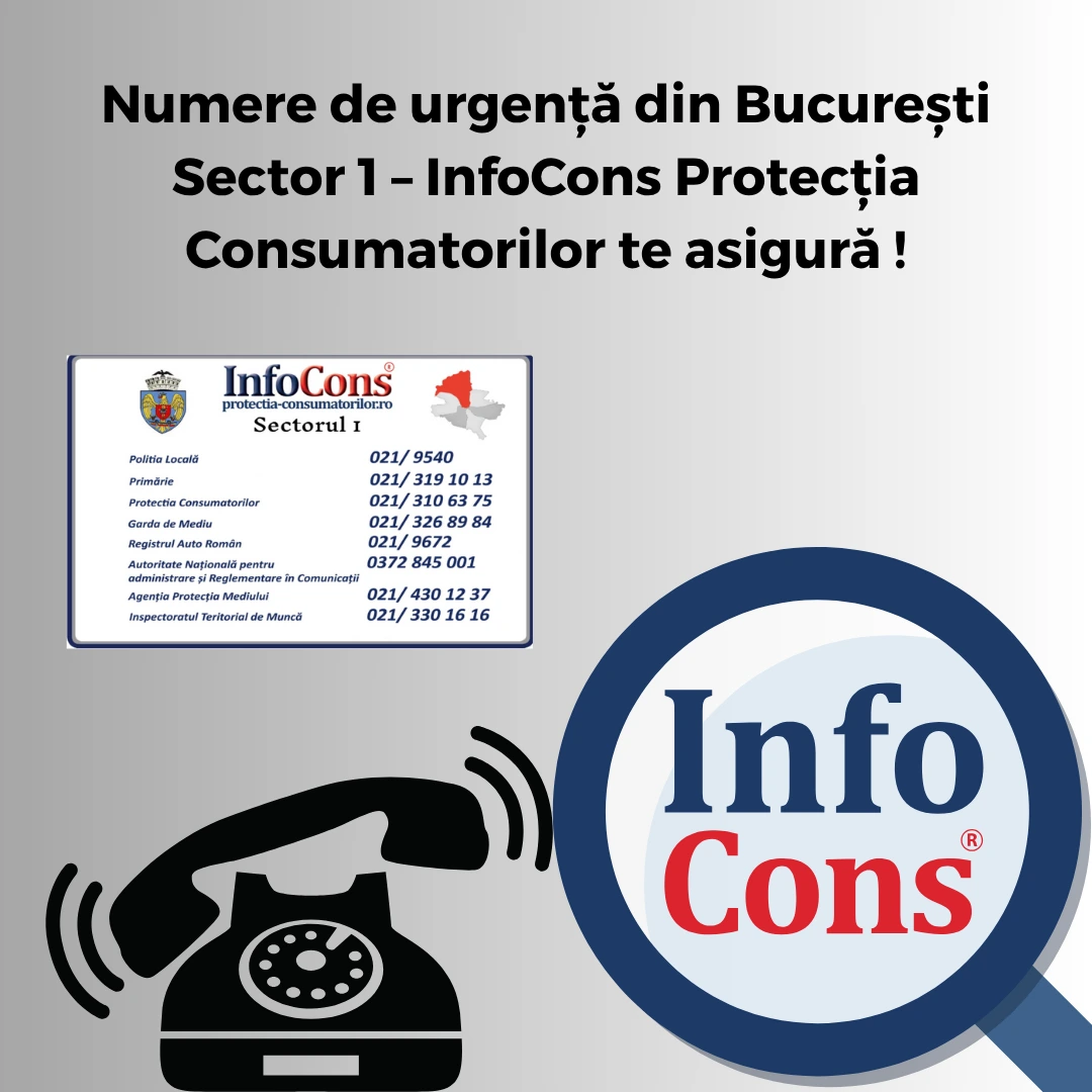 Numere de urgență din București Sector 1 – InfoCons Protecția Consumatorilor te asigură !