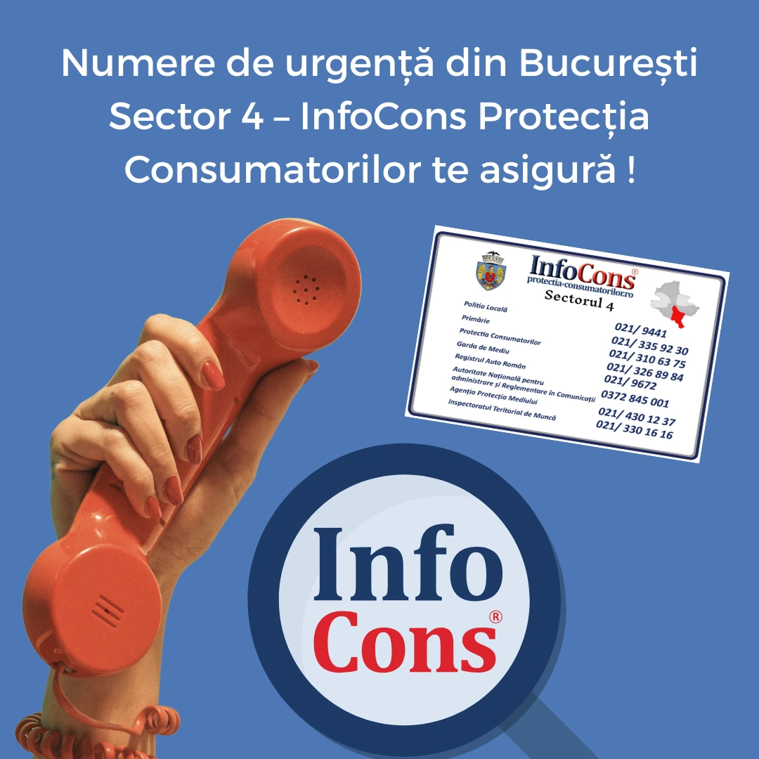 Numere de urgență din București Sector 4 – InfoCons Protecția Consumatorilor te asigură !