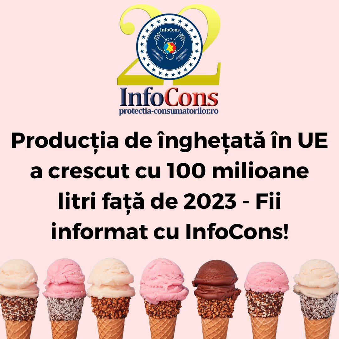 Producția de înghețată în UE a crescut cu 100 milioane litri față de 2023 - Fii informat cu InfoCons Protecția Consumatorilor