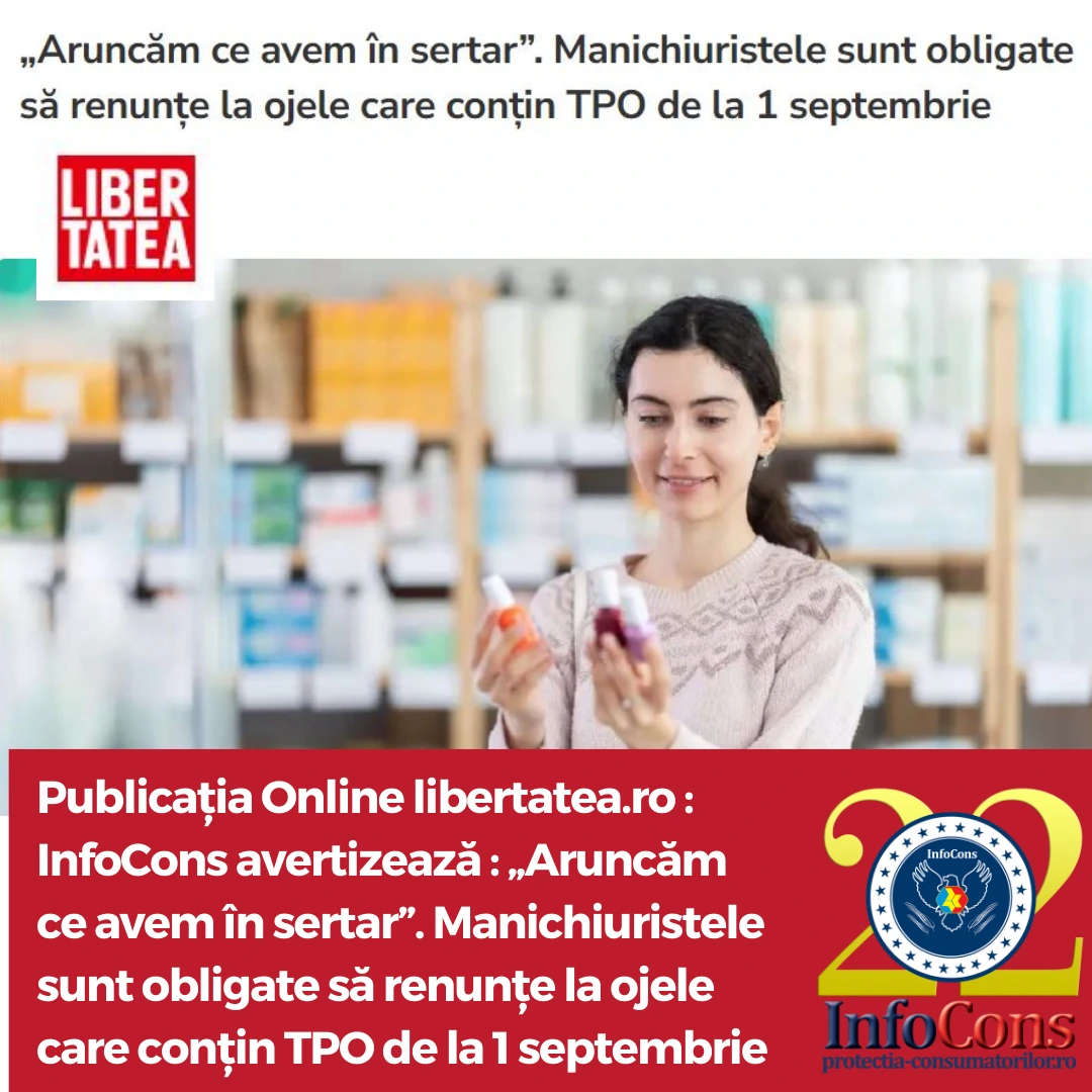 InfoCons te informează : Produse cosmetice de tip ojă / lac pentru unghii – Alerte de periculozitate gravă – Libertatea