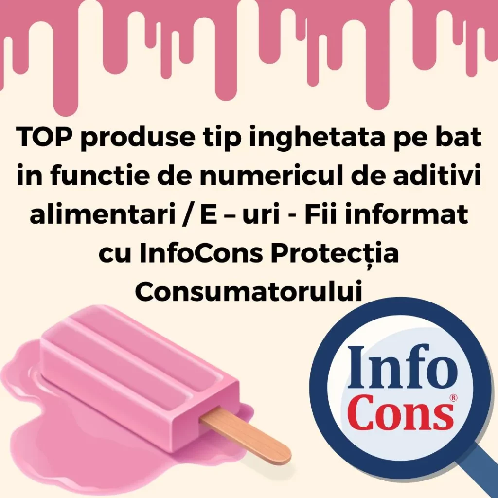 TOP produse tip inghetata pe bat in functie de numericul de aditivi alimentari / E – uri - Fii informat cu InfoCons Protecția Consumatorului
