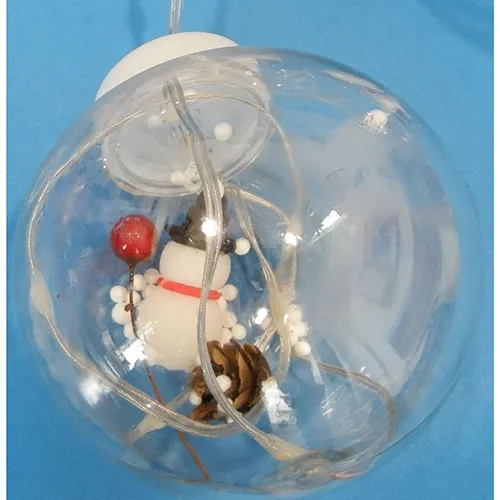 Lanț de iluminat, 3 metri, cu 10 decorațiuni cu mingi de om de zăpadă, lumini LED de neînlocuit și o priză care permite extinderea cu membri suplimentari.