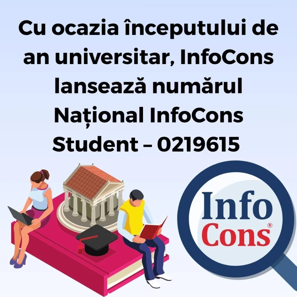 Cu ocazia începutului de an universitar , InfoCons Protecția Consumatorilor lansează numărul Național InfoCons Student – 0219615