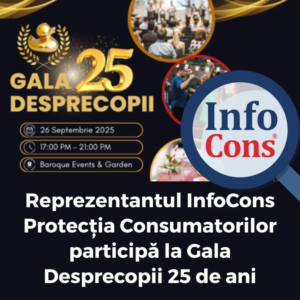 Reprezentantul InfoCons Protecția Consumatorilor participă la Gala Desprecopii 25 de ani