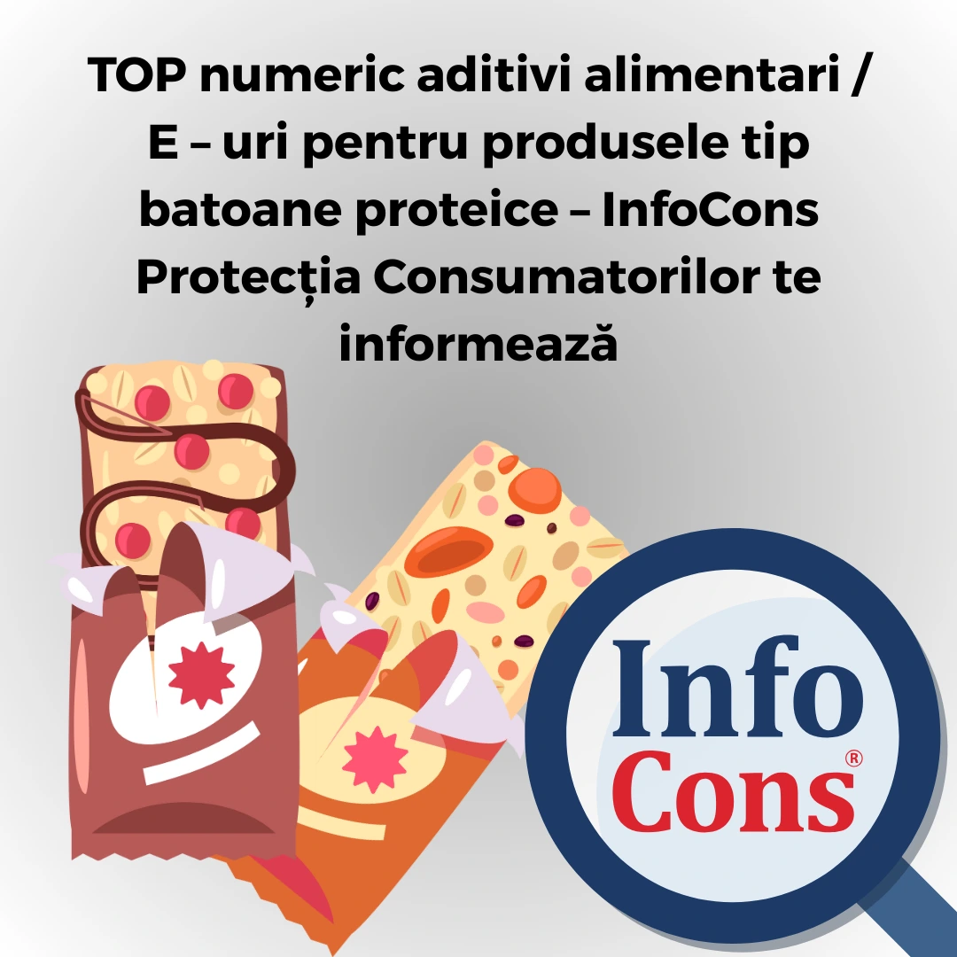 TOP numeric aditivi alimentari / E – uri pentru produsele tip batoane proteice – InfoCons Protecția Consumatorilor te informează
