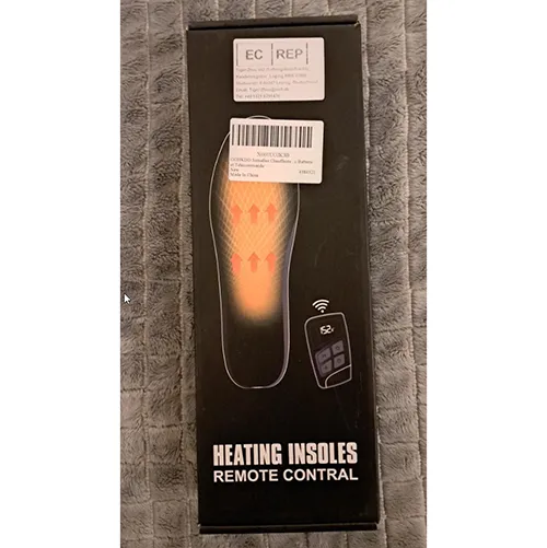 Tălpi interioare telecomandate, a 12-a generație, cu baterii litiu-ion integrate. Produs vândut online, în special prin intermediul Amazon (ASIN B0CGM2L8S6).