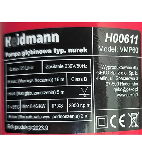 Heidmann - Pompă de apă submersibilă