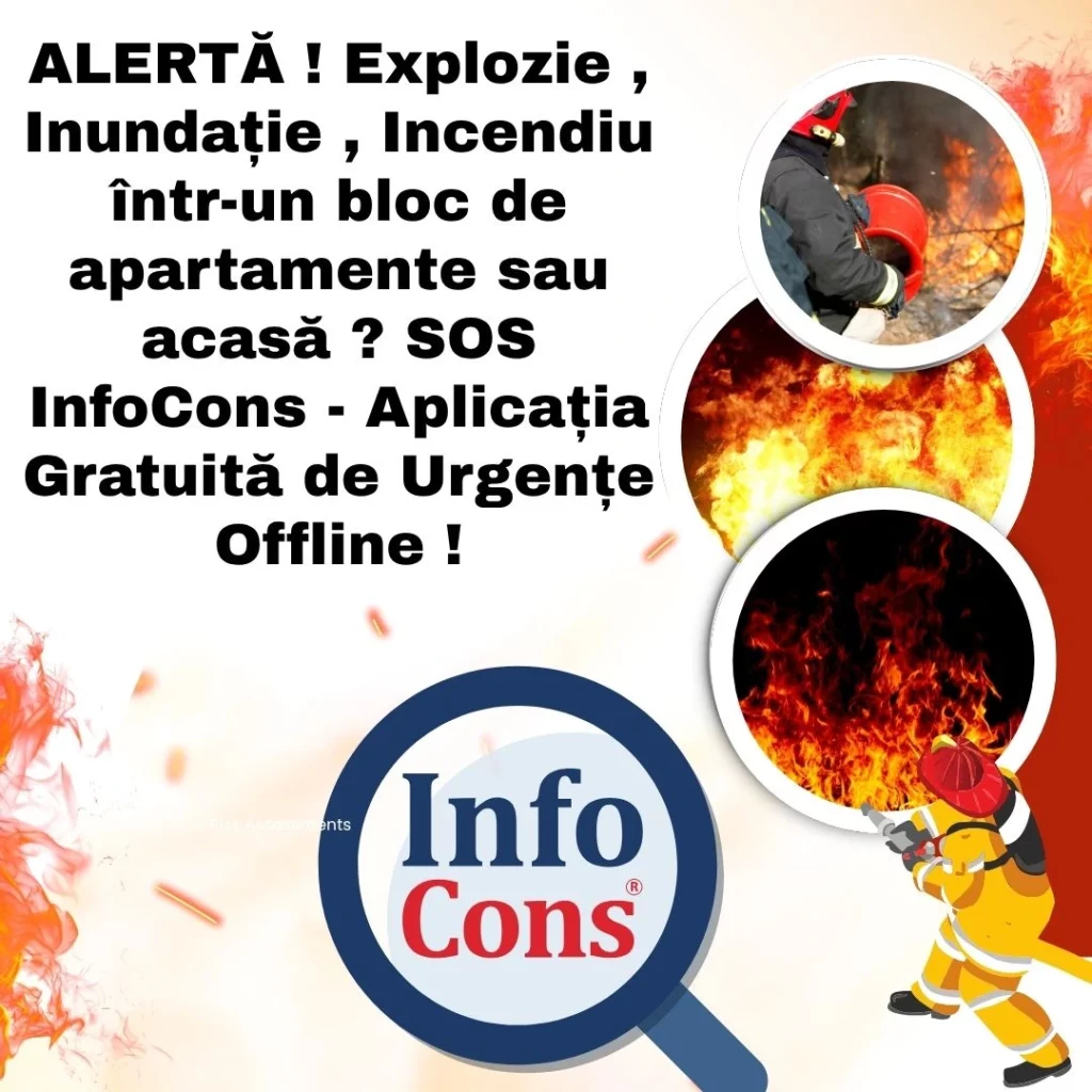 ALERTĂ ! Explozie , Inundație , Incendiu într-un bloc de apartamente sau acasă ? SOS InfoCons - Aplicația Gratuită de Urgențe Offline !