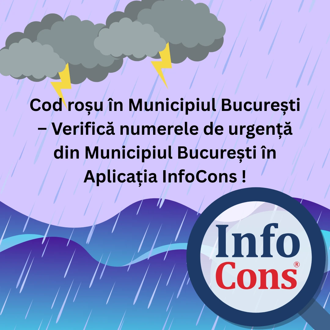 Cod roșu &icirc;n Municipiul București &ndash; Verifică numerele de urgență din Municipiul București &icirc;n Aplicația InfoCons !