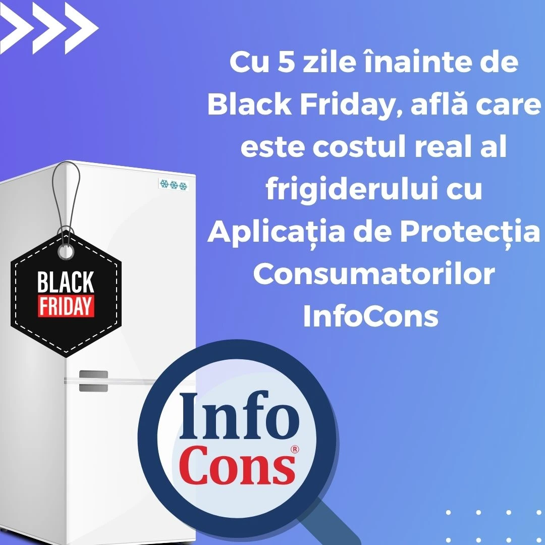 Cu 5 zile înainte de Black Friday, află care este costul real al frigiderului cu Aplicația de Protecția Consumatorilor InfoCons