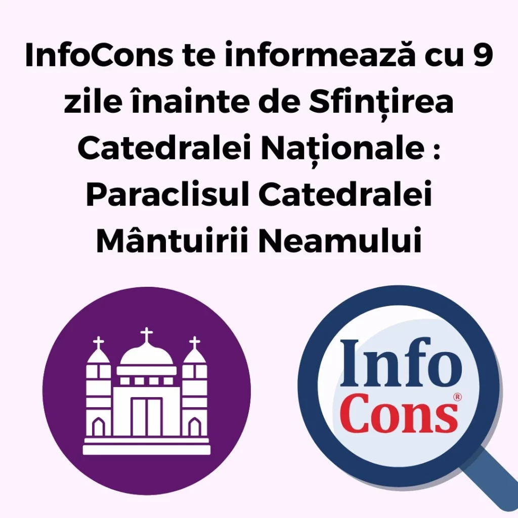 InfoCons Protecția Consumatorilor te informează cu 9 zile înainte de Sfințirea Catedralei Naționale : Paraclisul Catedralei Mântuirii Neamului
