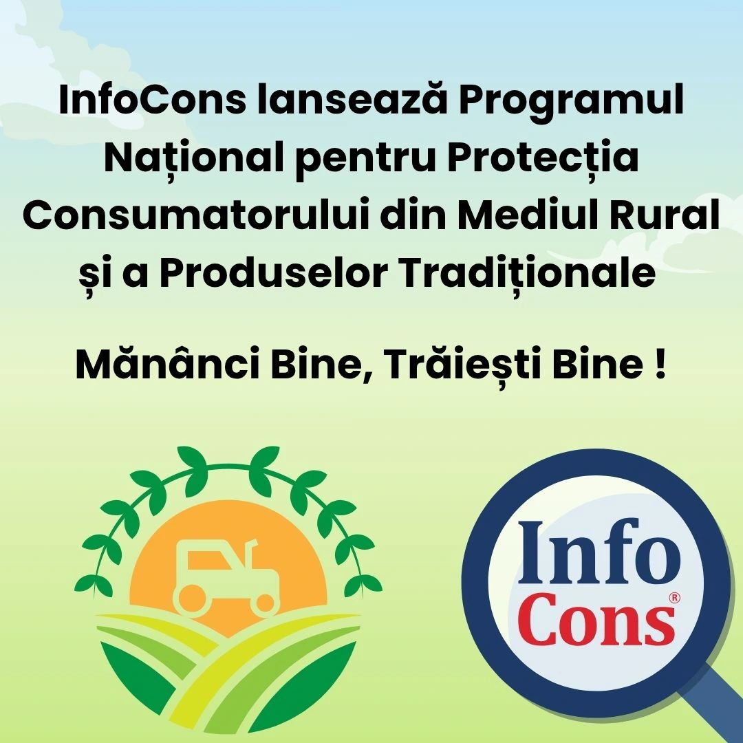 InfoCons lansează Programul Național pentru Protecția Consumatorului din Mediul Rural și a Produselor Tradiționale - Mănânci Bine, Trăiești Bine cu ocazia Zilei Agriculturii Ecologice