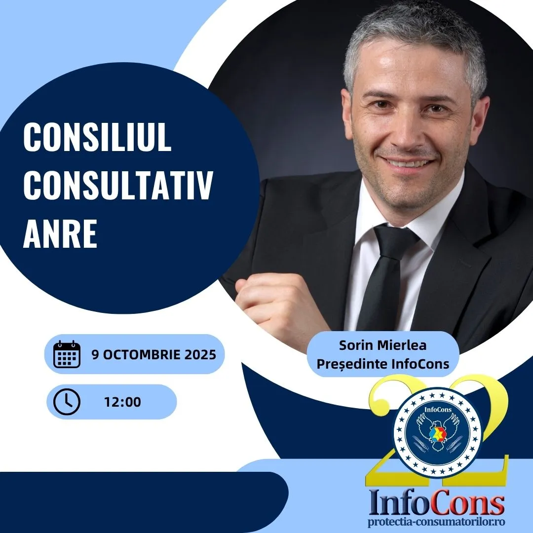 Sorin Mierlea , Președintele InfoCons Protecția Consumatorului , participă la Consiliul Consultativ ANRE