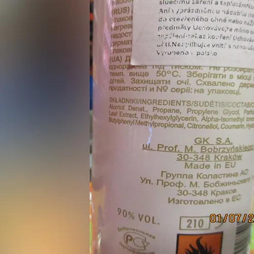 Spray deodorant, 90 ml.