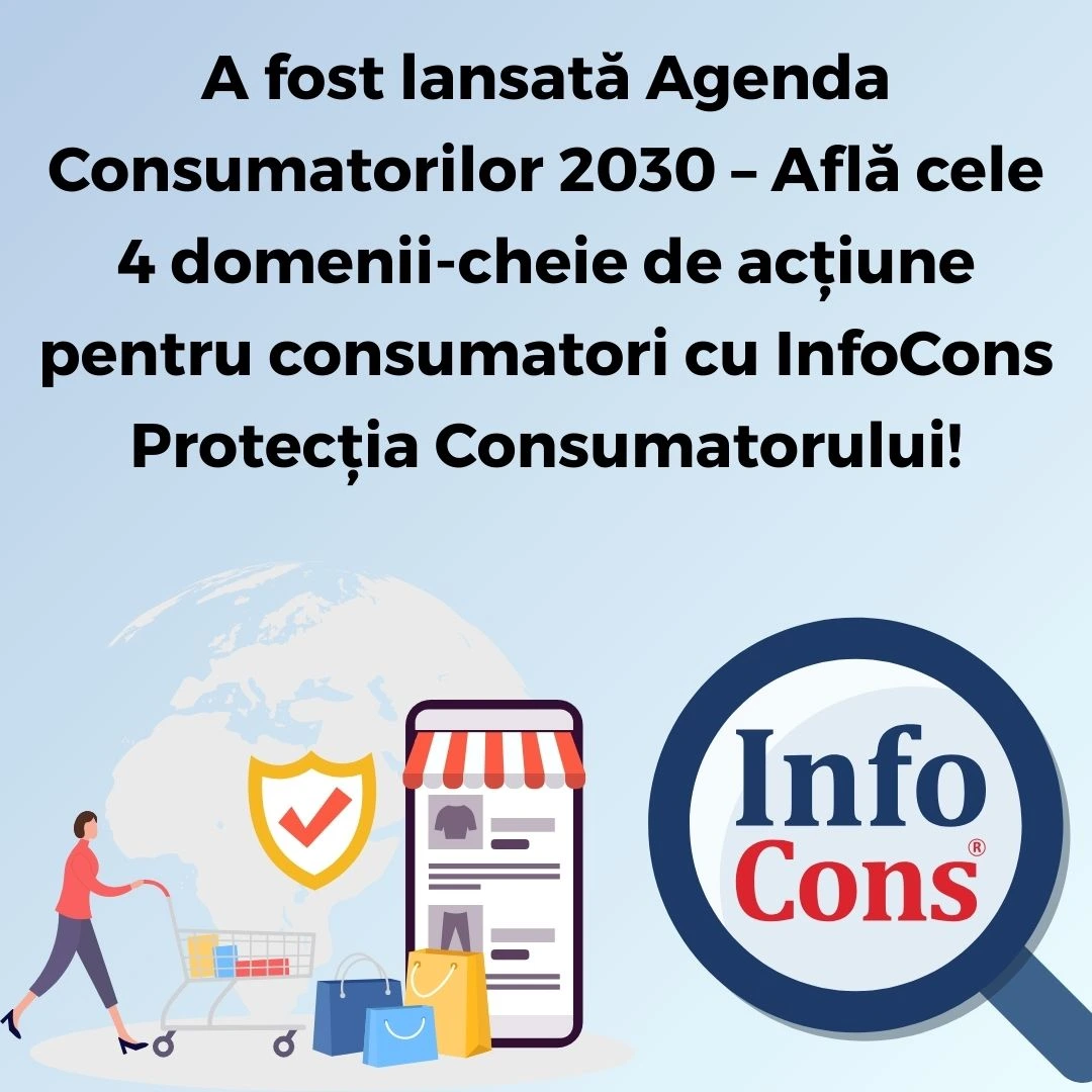 A fost lansată Agenda Consumatorilor 2030 &ndash; Află cele 4 domenii-cheie de acțiune pentru consumatori cu InfoCons Protecția Consumatorului !