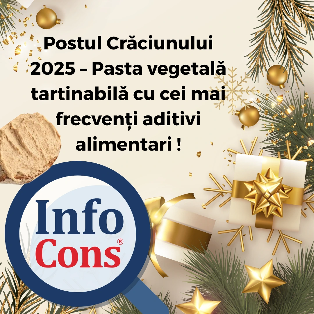 Postul Crăciunului 2025 &ndash; Pasta vegetală tartinabilă cu cei mai frecvenți aditivi alimentari !