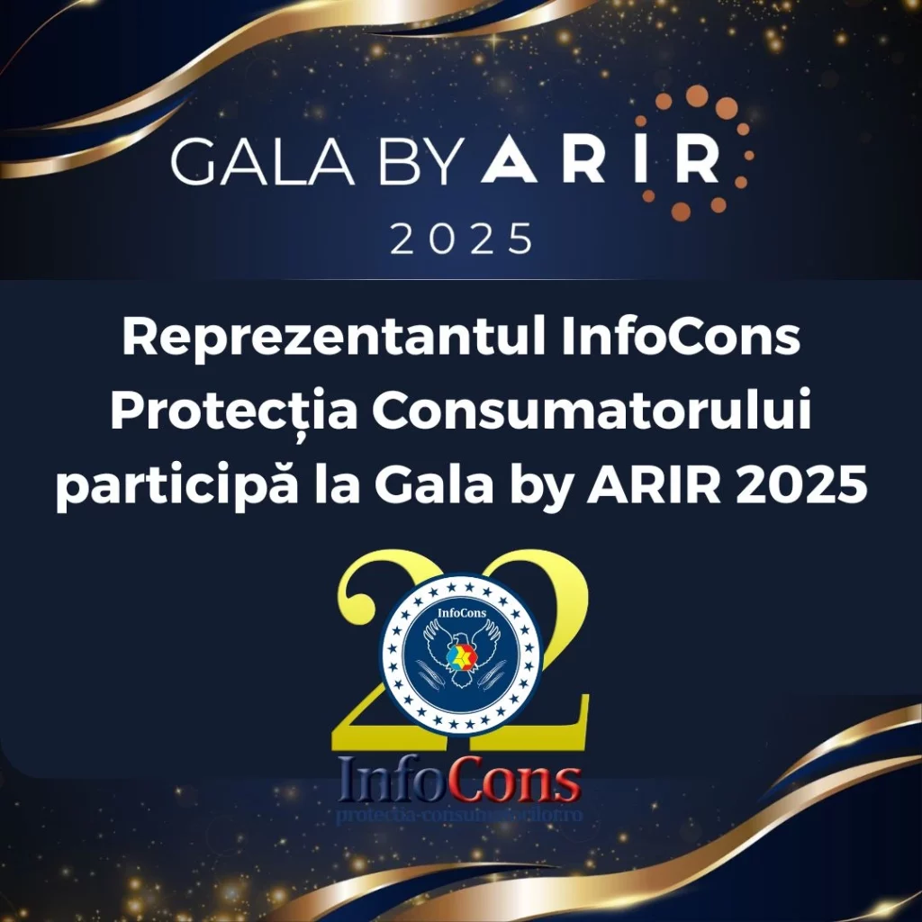 Reprezentantul InfoCons Protecția Consumatorului participă la Gala by ARIR 2025