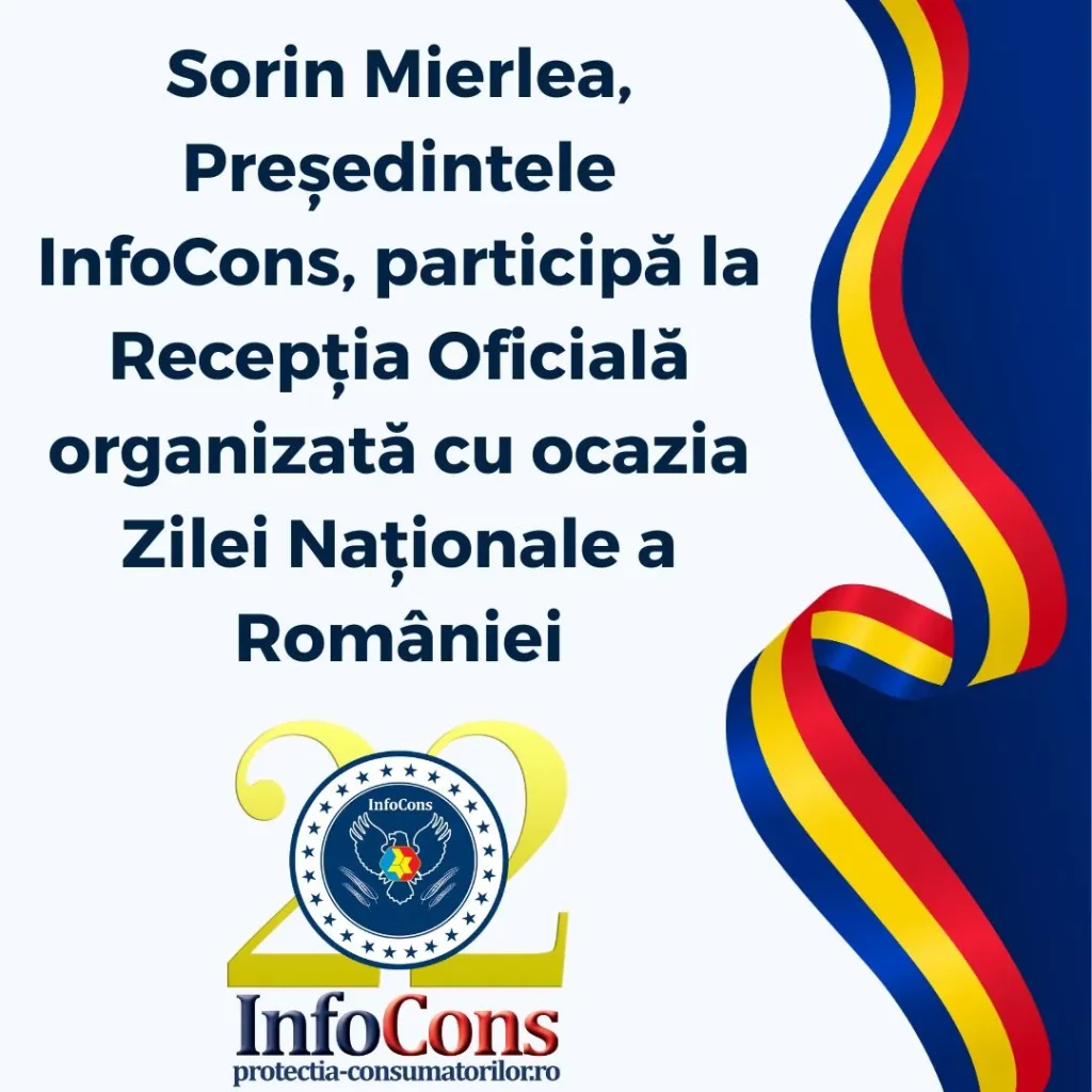 Sorin Mierlea , Președintele InfoCons Protecția Consumatorilor , participă la Recepția Oficială organizată cu ocazia Zilei Naționale a României