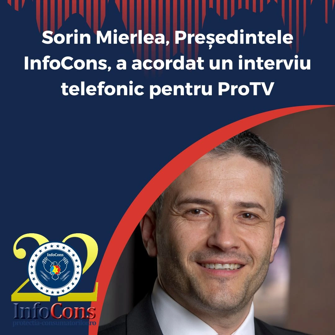 Sorin Mierlea , Președintele InfoCons Protecția Consumatorilor , a acordat un interviu telefonic pentru ProTV pe tema Alertelor la jucării