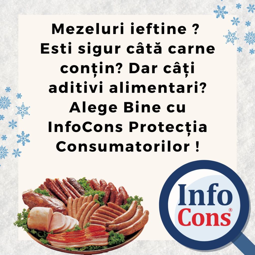 Mezeluri ieftine ? Esti sigur c&acirc;tă carne conțin ? Dar c&acirc;ți aditivi alimentari ? Alege Bine cu InfoCons Protecția Consumatorilor !