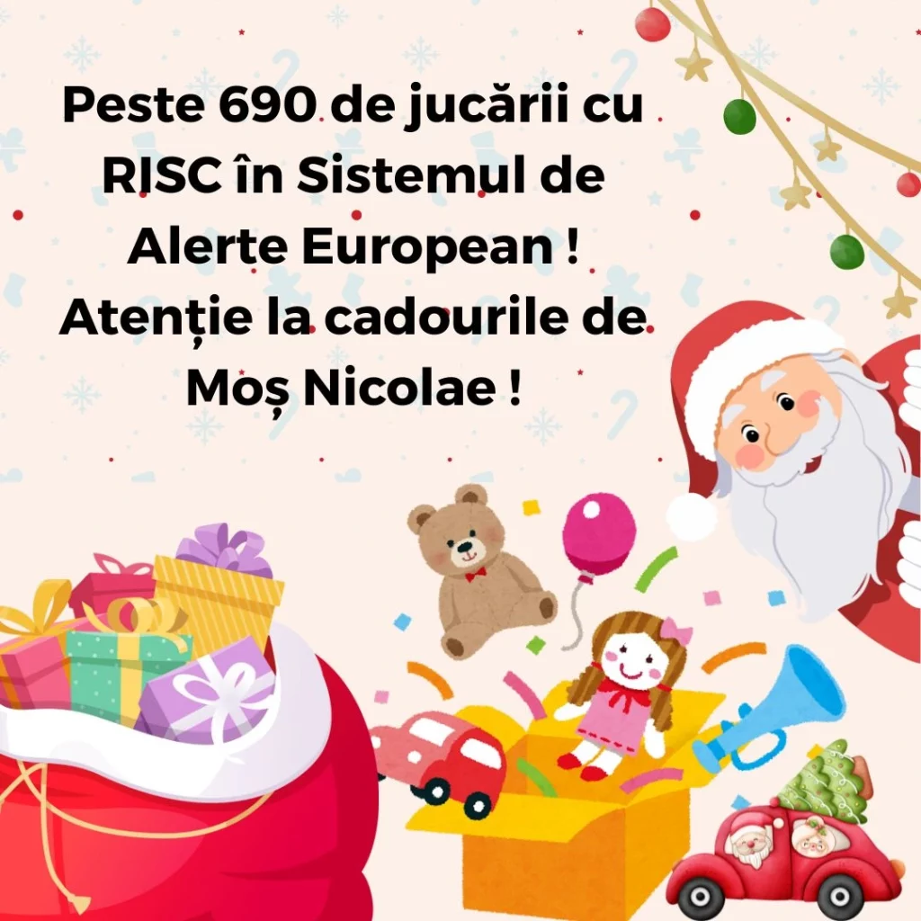 Peste 690 de jucării cu RISC în Sistemul de Alerte European ! Atenție la cadourile de Moș Nicolae !