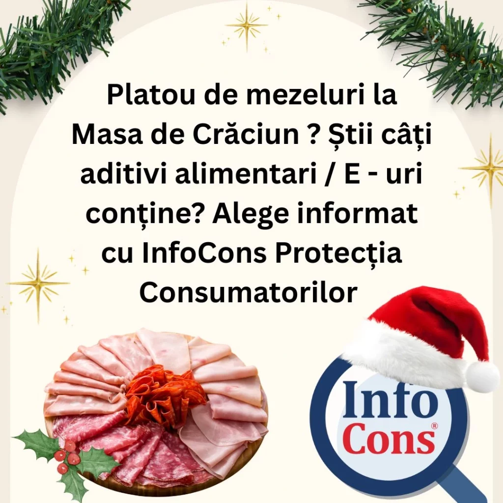 Platou de mezeluri la Masa de Crăciun ? Știi c&acirc;ți aditivi alimentari / E - uri conține ? Alege informat cu InfoCons Protecția Consumatorilor