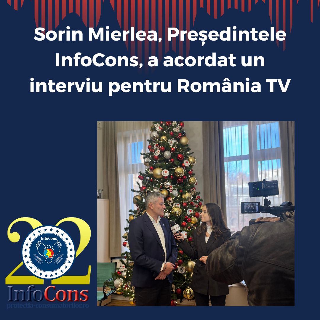 Sorin Mierlea , Președintele InfoCons Protecția Consumatorului , a acordat un interviu pentru Rom&acirc;nia TV despre sfaturi utile la achiziția bradului de Crăciun
