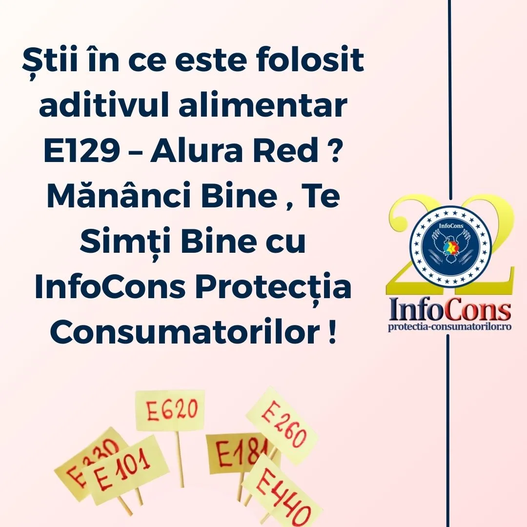Știi în ce este folosit aditivul alimentar E129 – Alura Red ? Mănânci Bine , Te Simți Bine cu InfoCons Protecția Consumatorilor !