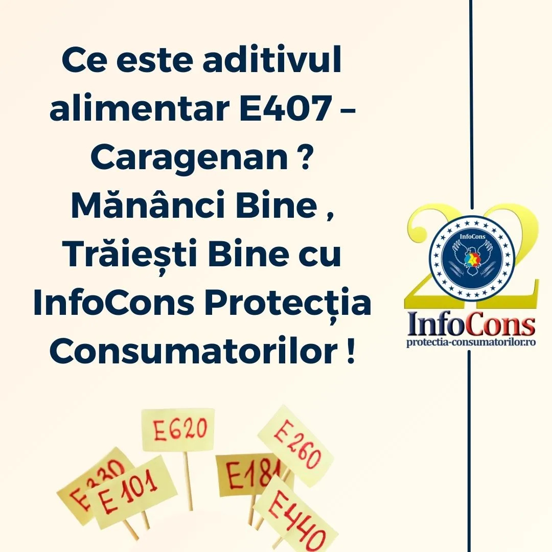 Ce este aditivul alimentar E407 &ndash; Caragenan ? Măn&acirc;nci Bine , Trăiești Bine cu InfoCons Protecția Consumatorilor !
