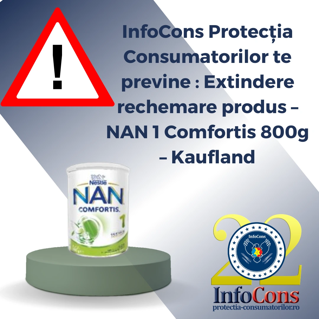 InfoCons Protecția Consumatorilor te previne : Extindere rechemare produs &ndash; NAN 1 Comfortis 800g &ndash; Kaufland