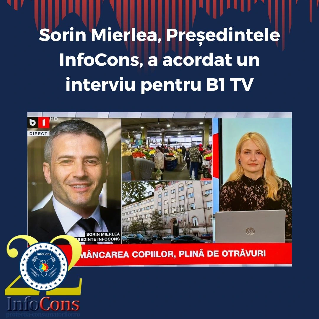 Sorin Mierlea , Președintele InfoCons Protecția Consumatorilor , a acordat un interviu pentru B1 TV despre pachetul pentru școală al copiilor