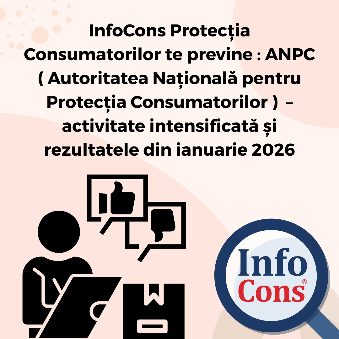 InfoCons Protecția Consumatorilor te previne : ANPC ( Autoritatea Națională pentru Protecția Consumatorilor )  &ndash; activitate intensificată și rezultatele din ianuarie 2026