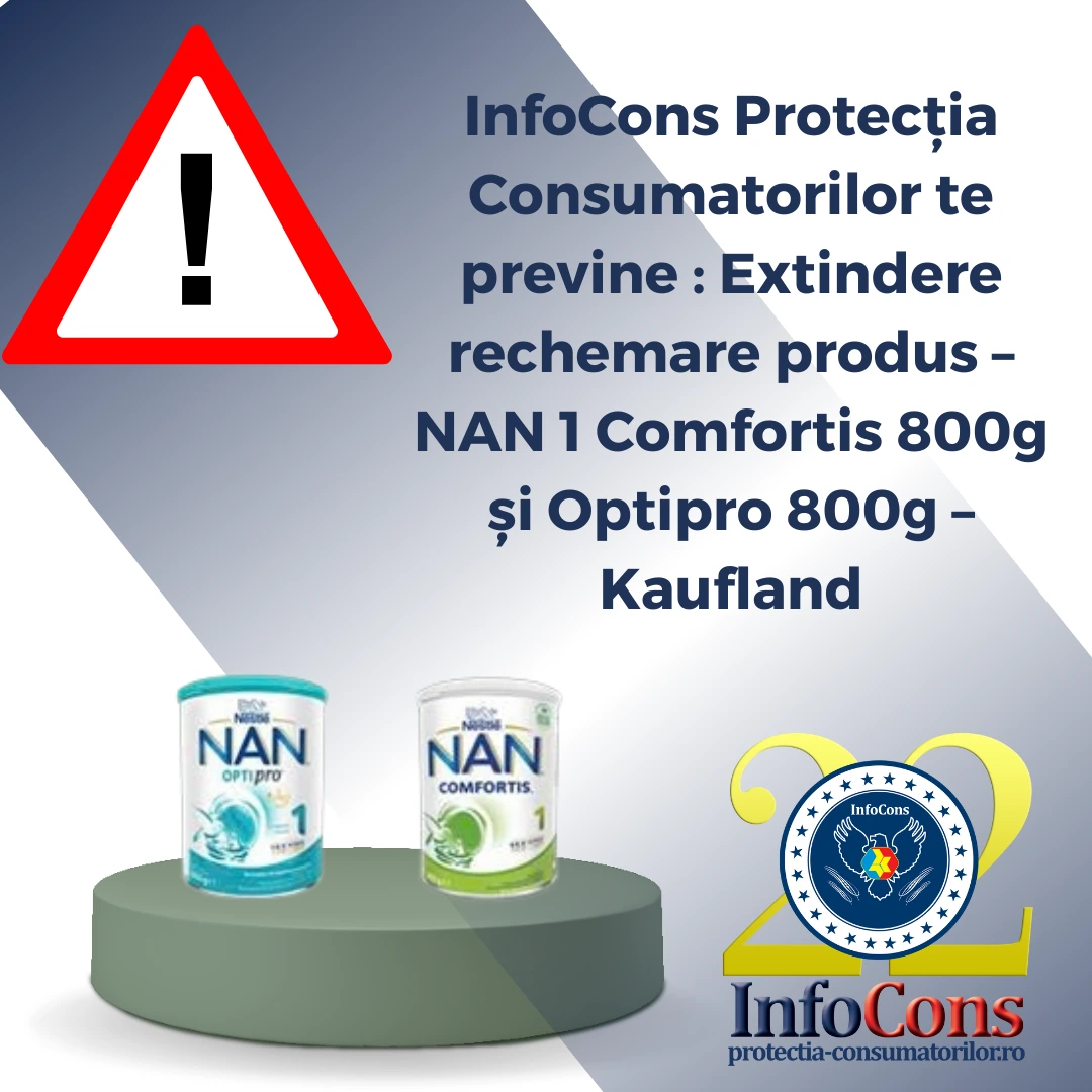 InfoCons Protecția Consumatorilor te previne : Extindere rechemare produs &ndash; NAN 1 Comfortis 800g și Optipro 800g &ndash; Kaufland