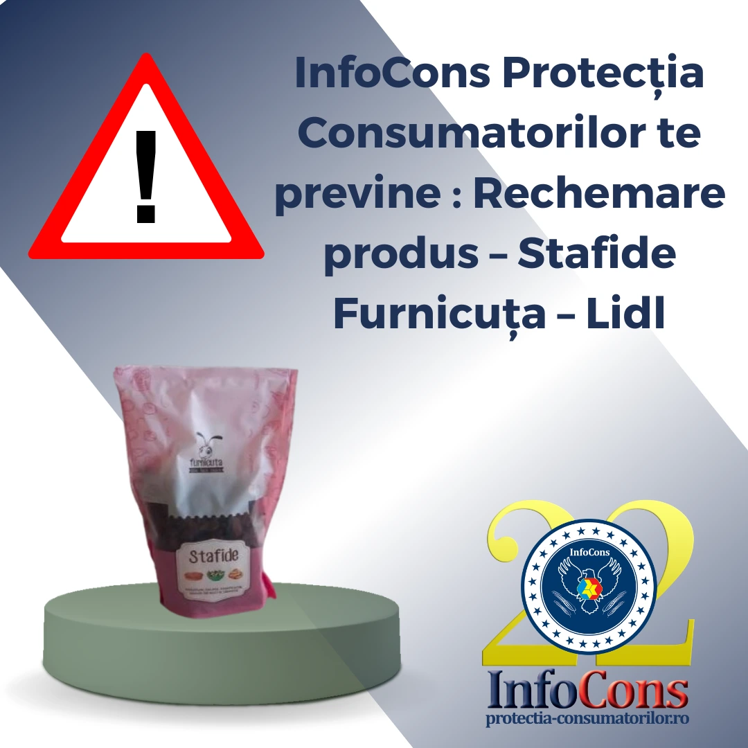 InfoCons Protecția Consumatorilor te previne : Rechemare produs &ndash; Stafide Furnicuța &ndash; Lidl