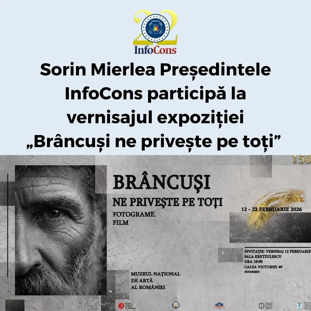 Sorin Mierlea , Președintele InfoCons Protecția Consumatorilor participă la vernisajul expoziției &bdquo; Br&acirc;ncuși ne privește pe toți &rdquo;