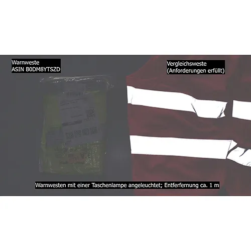 Veste de siguranță cu vizibilitate ridicată, lățime x &icirc;nălțime x ad&acirc;ncime: 20 cm x 30 cm x 8 cm. Produs v&acirc;ndut online, &icirc;n special prin intermediul Amazon (ASIN: B0DM8YTSZD).