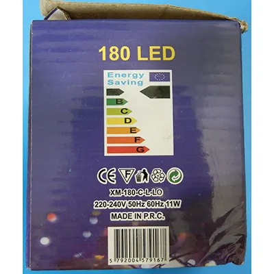 Lanț de iluminat decorativ &icirc;n formă de șir, cu o unitate intermitentă cu 8 funcții. Date tehnice: 220-240 V, 50Hz 60Hz, 11 W, clasa 0.