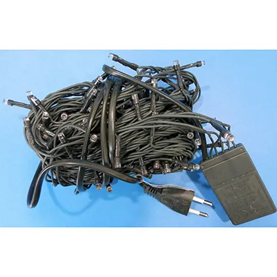 Lanț de iluminat decorativ &icirc;n formă de șir, cu o unitate intermitentă cu 8 funcții. Date tehnice: 220-240 V, 50Hz 60Hz, 11 W, clasa 0.