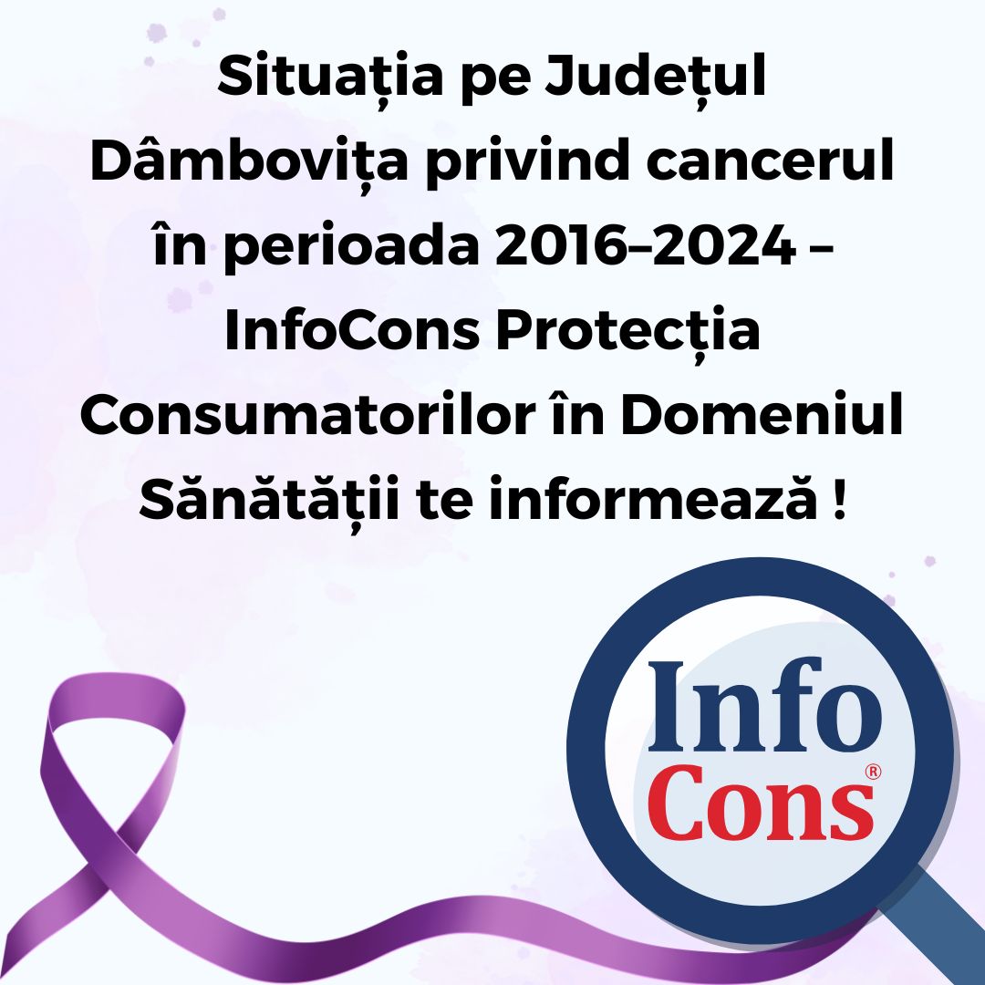 Situația pe Județul D&acirc;mbovița privind cancerul &icirc;n perioada 2016&ndash;2024 &ndash; InfoCons Protecția Consumatorilor &icirc;n Domeniul Sănătății te informează !