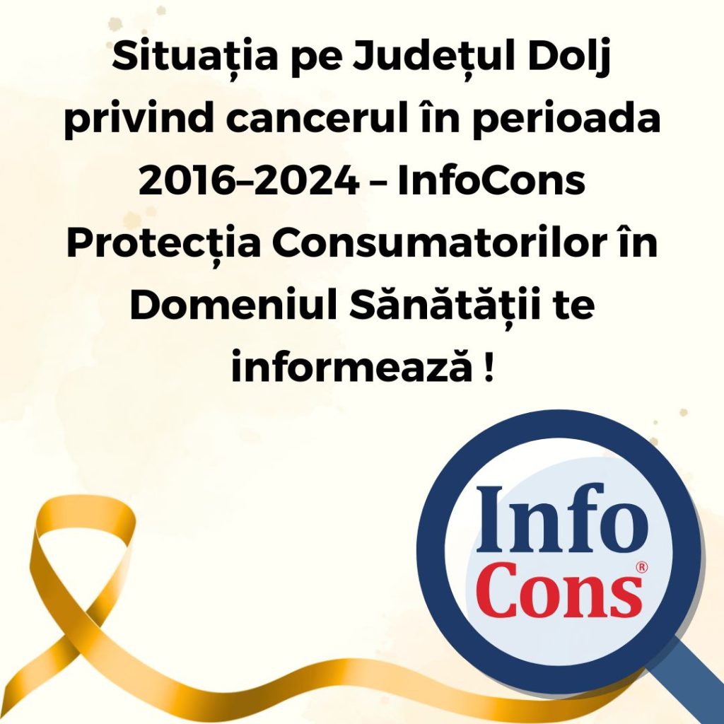 Situația pe Județul Dolj privind cancerul &icirc;n perioada 2016&ndash;2024 &ndash; InfoCons Protecția Consumatorilor &icirc;n Domeniul Sănătății te informează !