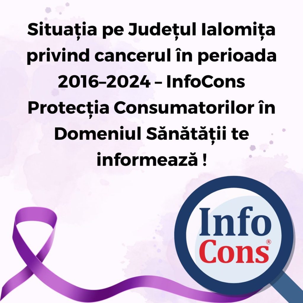 Situația pe Județul Ialomița privind cancerul &icirc;n perioada 2016&ndash;2024 &ndash; InfoCons Protecția Consumatorilor &icirc;n Domeniul Sănătății te informează !