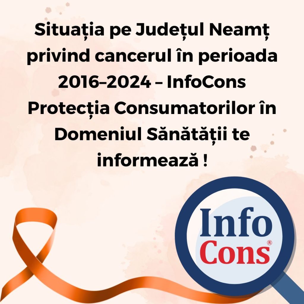 Situația pe Județul Neamț privind cancerul &icirc;n perioada 2016&ndash;2024 &ndash; InfoCons Protecția Consumatorilor &icirc;n Domeniul Sănătății te informează !