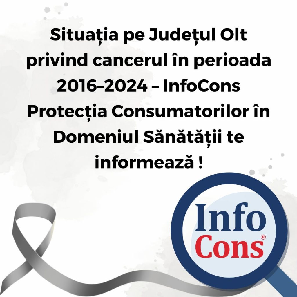 Situația pe Județul Olt privind cancerul în perioada 2016–2024 – InfoCons Protecția Consumatorilor în Domeniul Sănătății te informează !